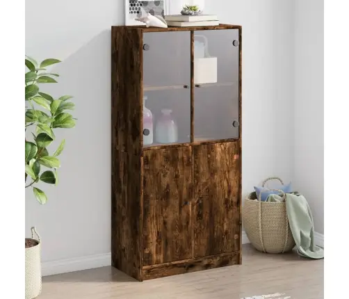 Augstais Skapītis Ar Durvīm, Ozolkoka Krāsā, 68X37X142 Cm Vidaxl