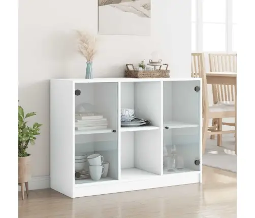 Kumode, Balta, 102X37X75,5 Cm, Inženierijas Koks Vidaxl