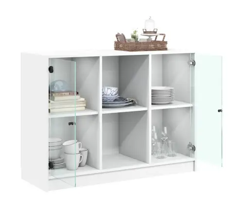 Kumode, Balta, 102X37X75,5 Cm, Inženierijas Koks Vidaxl