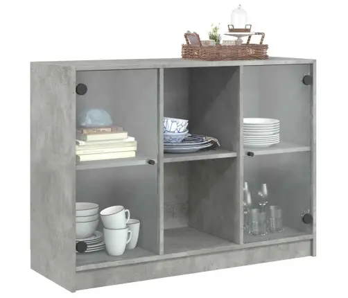 Puhvetkapp, Betoonhall, 102X37X75,5 cm Tehispuit