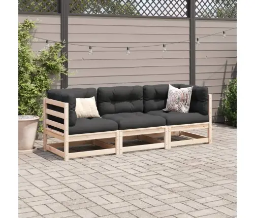 3-Daļīgs Dārza Dīvānu Komplekts, Priedes Masīvkoks Vidaxl