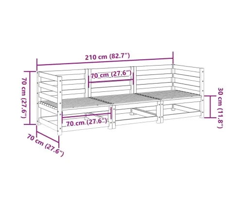 3-Daļīgs Dārza Dīvānu Komplekts, Priedes Masīvkoks Vidaxl
