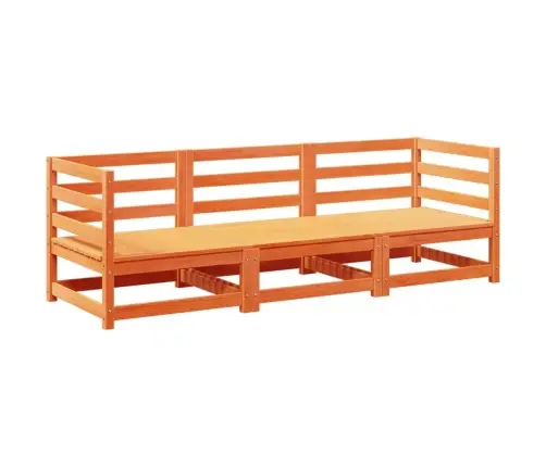 3-Daļīgs Dārza Dīvānu Komplekts, Vaska Brūnas Priedes Masīvkoks Vidaxl