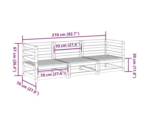 Sodo Sofos Komplektas, 3 Dalių, Douglas Eglės Masyvas