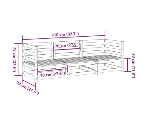 3-Osaline Aiadiivani Komplekt, Immutatud Männipuit