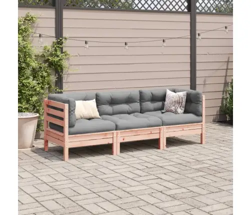 3-Daļīgs Dārza Dīvānu Komplekts, Matrači, Egles Masīvkoks Vidaxl