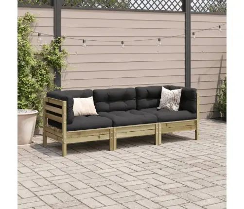 Sodo Komplektas Su Pagalvėlėmis, 3 Dalių, Impregnuota Pušis