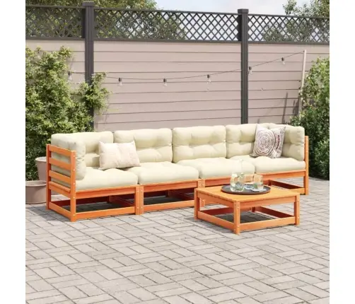 5-Osaline Aiadiivani Komplekt Patjadega, Vahapruun, Männipuit