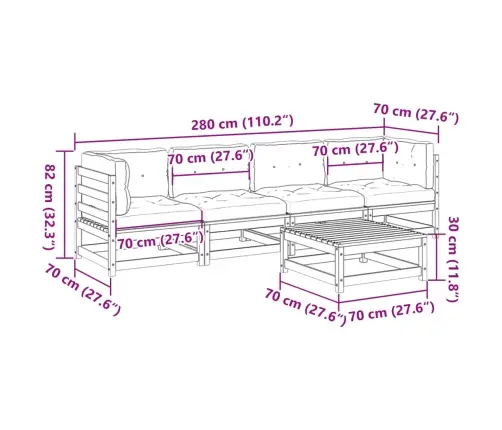 5-Osaline Aiadiivani Komplekt Patjadega, Ebatsuuga Puit