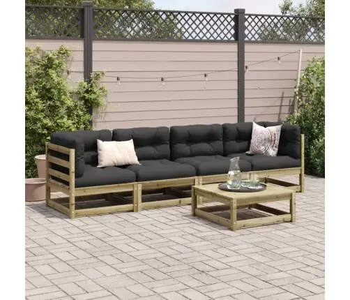 5-Daļīgs Dārza Dīvānu Komplekts, Impregnēts Priedes Koks Vidaxl