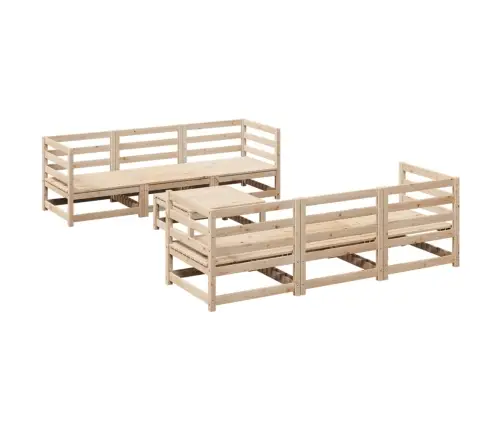 Sodo Sofos Komplektas, 7 Dalių, Pušies Medienos Masyvas