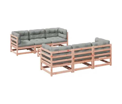 7-Daļīgs Dārza Dīvānu Komplekts, Matrači, Egles Masīvkoks Vidaxl