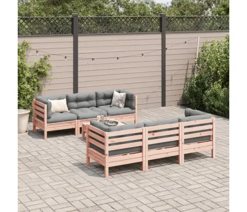 7-Daļīgs Dārza Dīvānu Komplekts, Matrači, Egles Masīvkoks Vidaxl