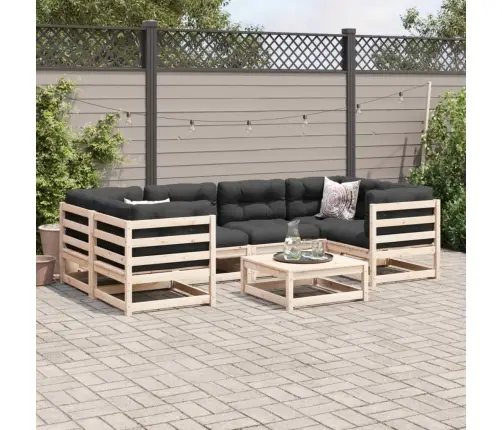 Sodo Sofos Komplektas, 7 Dalių, Pušies Medienos Masyvas