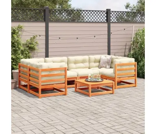 7-Daļīgs Dārza Dīvānu Komplekts, Vaska Brūnas Priedes Masīvkoks Vidaxl