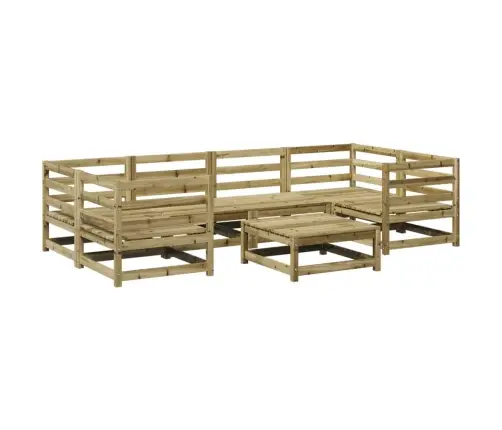 7-Daļīgs Dārza Dīvānu Komplekts, Impregnēts Priedes Koks Vidaxl