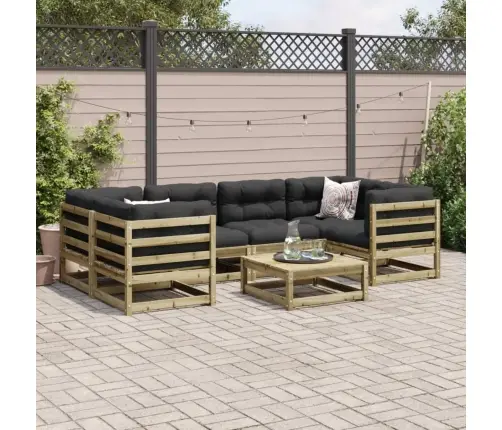 7-Daļīgs Dārza Dīvānu Komplekts, Impregnēts Priedes Koks Vidaxl