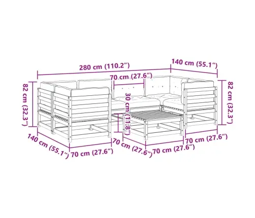 7-Osaline Aiadiivani Komplekt Patjadega, Vahapruun, Männipuit