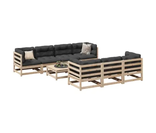 8-Daļīgs Dārza Dīvānu Komplekts, Priedes Masīvkoks Vidaxl