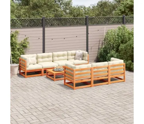 8-Osaline Aiadiivani Komplekt Patjadega, Vahapruun, Männipuit