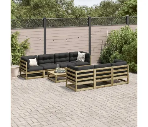 Sodo Sofos Komplektas Su Pagalvėlėmis, 8 Dalių, Pušis