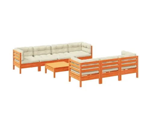 8-Osaline Aiadiivani Komplekt Patjadega, Vahapruun, Männipuit