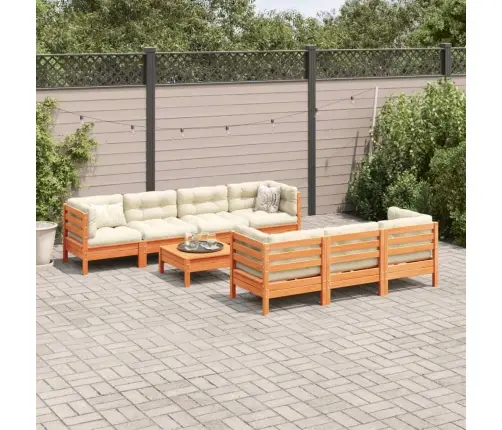 8-Osaline Aiadiivani Komplekt Patjadega, Vahapruun, Männipuit