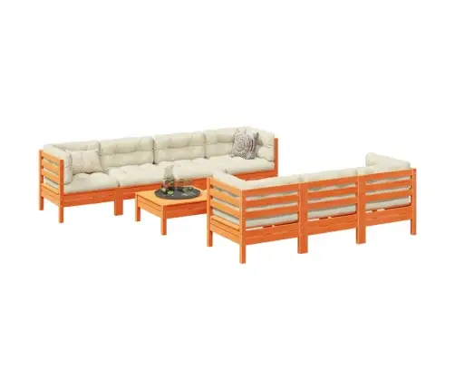 8-Osaline Aiadiivani Komplekt Patjadega, Vahapruun, Männipuit