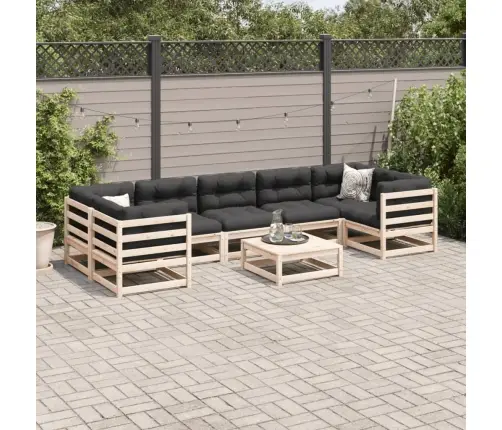 8-Daļīgs Dārza Dīvānu Komplekts, Priedes Masīvkoks Vidaxl