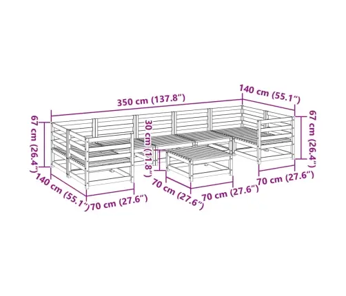 8-Daļīgs Dārza Dīvānu Komplekts, Egles Masīvkoks Vidaxl