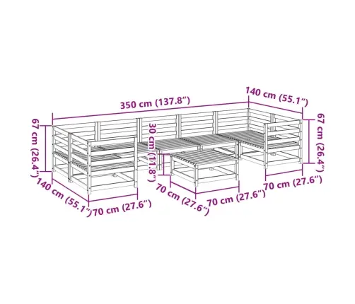 8-Daļīgs Dārza Dīvānu Komplekts, Impregnēts Priedes Koks Vidaxl