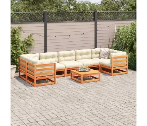 Sodo Sofos Komplektas Su Pagalvėlėmis, 8 Dalių, Vaško, Pušis