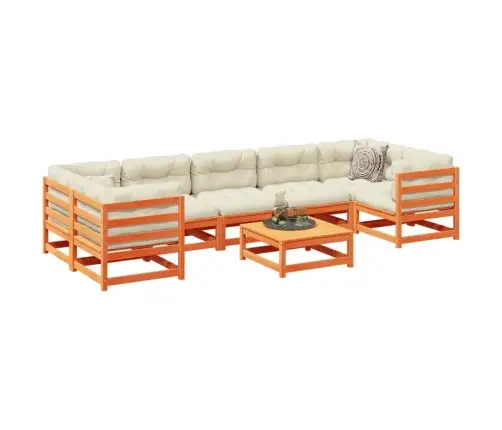 Sodo Sofos Komplektas Su Pagalvėlėmis, 8 Dalių, Vaško, Pušis