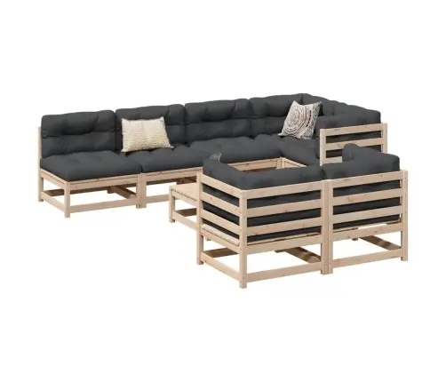 8-Daļīgs Dārza Dīvānu Komplekts, Priedes Masīvkoks Vidaxl