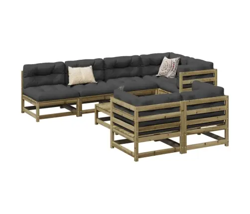 8-Osaline Aiadiivani Komplekt, Immutatud Männipuit