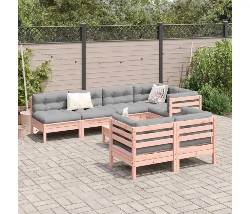 8-Daļīgs Dārza Dīvānu Komplekts, Matrači, Egles Masīvkoks Vidaxl