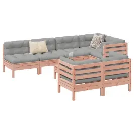 8-Daļīgs Dārza Dīvānu Komplekts, Matrači, Egles Masīvkoks Vidaxl