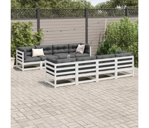 9-Osaline Aiadiivani Komplekt, Valge, Männipuit