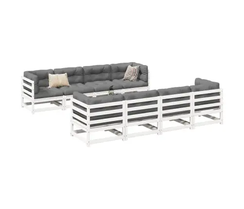 9-Osaline Aiadiivani Komplekt, Valge, Männipuit