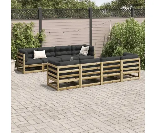 9-Daļīgs Dārza Dīvānu Komplekts, Impregnēts Priedes Koks Vidaxl