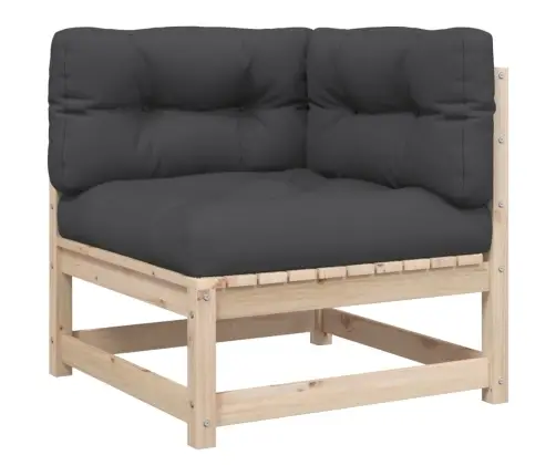 9-Daļīgs Dārza Dīvāna Komplekts Ar Matračiem, Priedes Koks Vidaxl