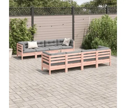 9-Daļīgs Dārza Dīvānu Komplekts, Matrači, Egles Masīvkoks Vidaxl