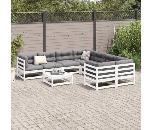 9-Osaline Aiadiivani Komplekt, Valge, Männipuit