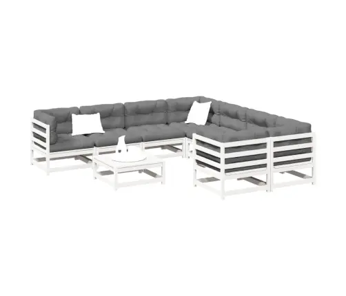 9-Osaline Aiadiivani Komplekt, Valge, Männipuit