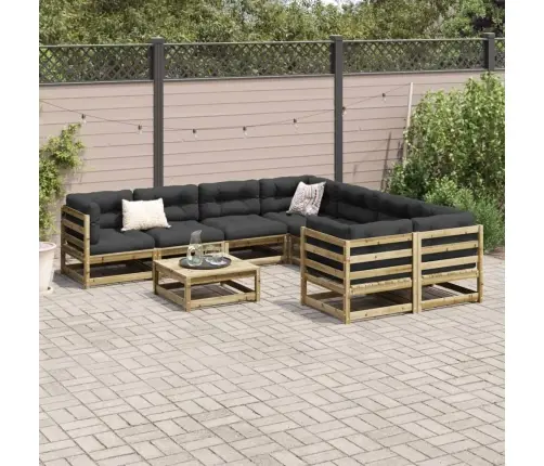 Sodo Sofos Komplektas, 9 Dalių, Impregnuota Pušies Mediena