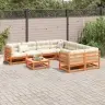 9-Daļīgs Dārza Dīvānu Komplekts, Matrači, Brūns Priedes Koks Vidaxl