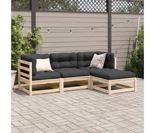 4-Daļīgs Dārza Dīvānu Komplekts, Priedes Masīvkoks Vidaxl