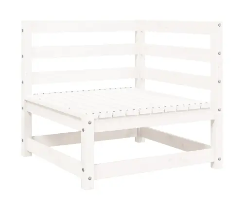 Sodo Sofos Komplektas, 5 Dalių, Baltas, Pušies Medienos Masyvas