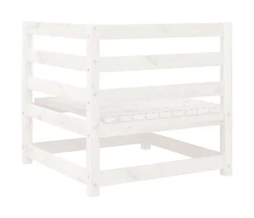 Sodo Sofos Komplektas, 5 Dalių, Baltas, Pušies Medienos Masyvas