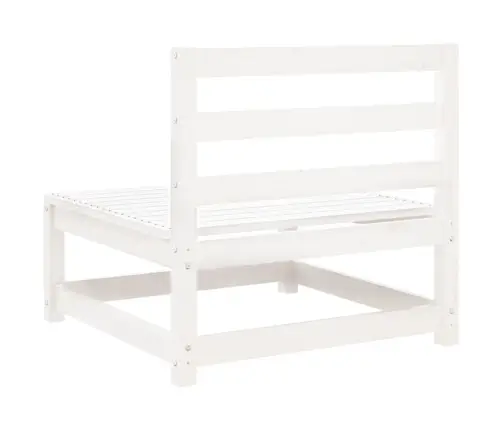 Sodo Sofos Komplektas, 5 Dalių, Baltas, Pušies Medienos Masyvas